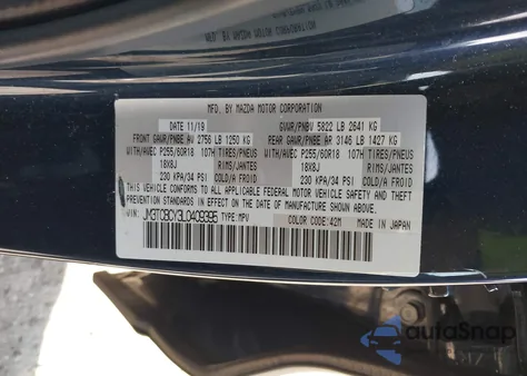 2020 Mazda Cx-9 Touring from USA, damaged, VIN JM3TCBCY3L0409395